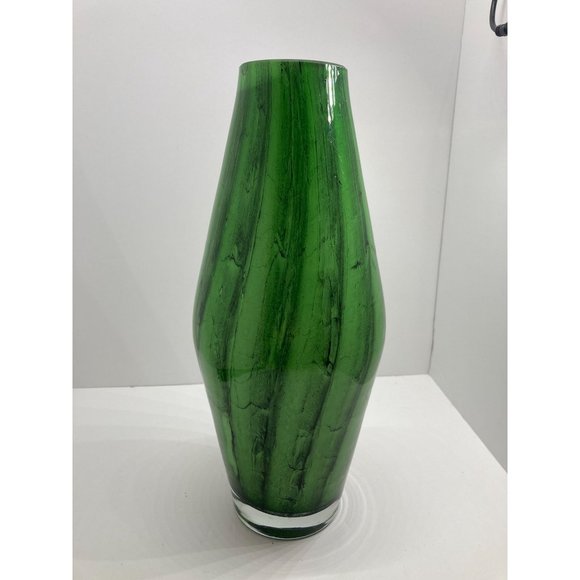 Makora Poland Handmade Green 12in Vase Stunning Nature - Picture 6 of 10